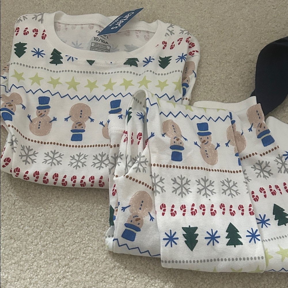 Carter's Snowman and Tree Kids Pajama Set